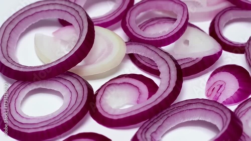 Close-up of sliced red onions