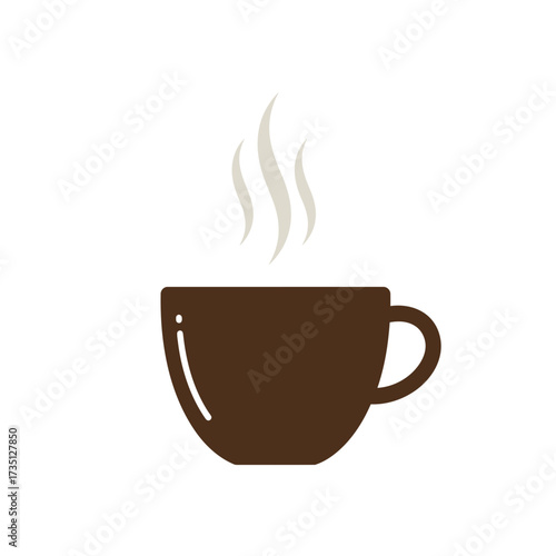 Hot Cup of Coffee Cartoon Illustration for Cafe Menu Designs, Lifestyle Posters, and Coffee Lovers Home Decor
