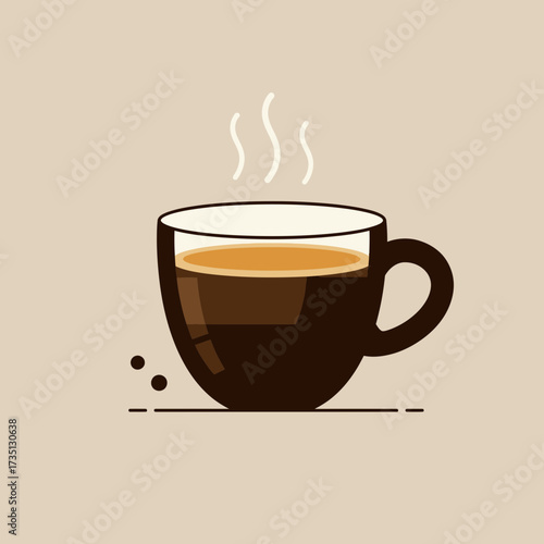 Hot cappuccino coffee cup with frothy milk – cozy drink illustration for café, barista, and morning routine themes