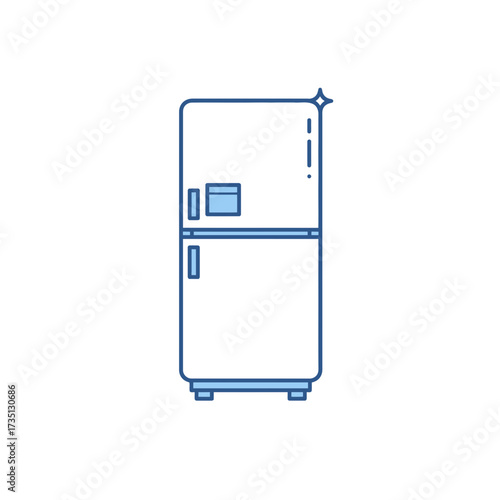 Minimalist modern refrigerator illustration – clean kitchen appliance design concept for food and lifestyle themes