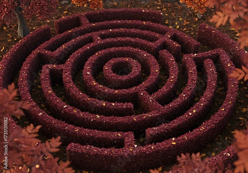 Autumnal garden maze design