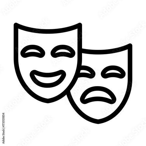 Performance Arts Line Icon of Theatrical Production Icon Set
