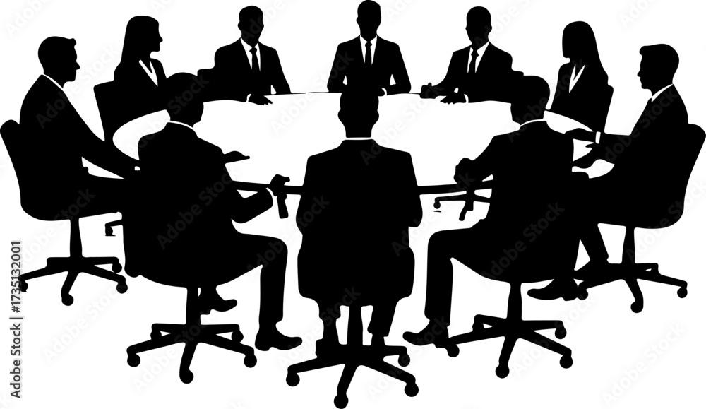 Fototapeta premium group of business people, silhouette, people, vector, business, woman, table, chair, couple, illustration, sitting, office, coffee, computer, restaurant, businessman, men, elderly, drink, person, work