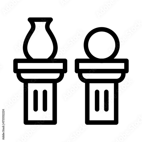 Stage Decorations Line Icon of Props and Scenery Icon Set