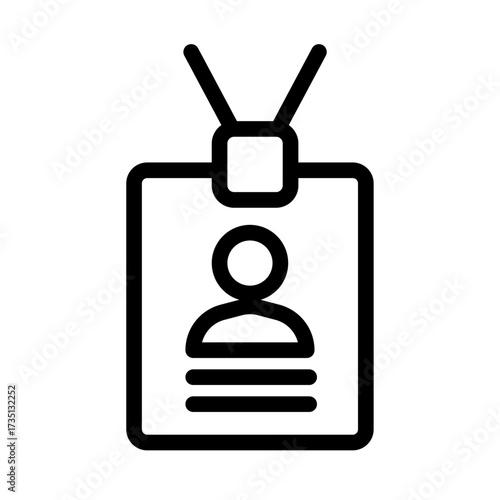 ID Badge Line Icon of Backstage Operations Icon Set