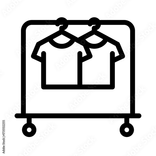 Costume Rack Line Icon of Backstage Operations Icon Set