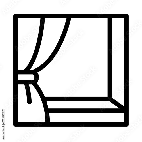 Curtains Line Icon of Backstage Operations Icon Set