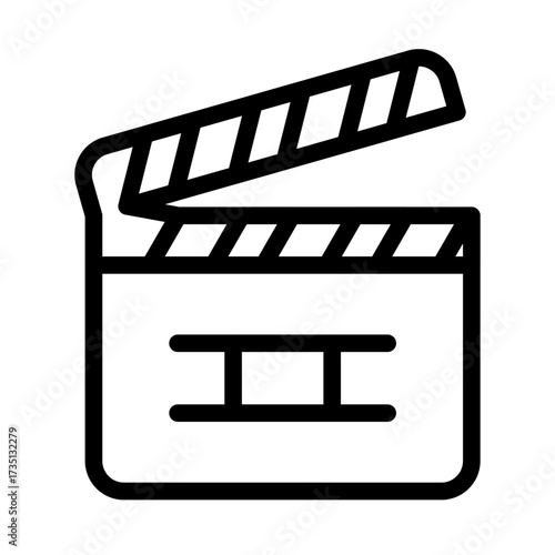 Clapperboard Line Icon of Backstage Operations Icon Set