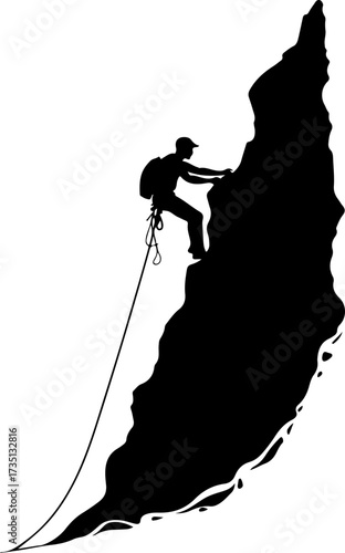 A man rock climber silhouette, silhouette, vector, sport, woman, illustration, rope, climber, people, climbing, black, rock, fishing, gymnast, sports, circus, trapeze, marionette, fitness, body, puppe