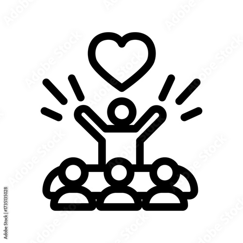 Live Performance Line Icon of Concert Venues Icon Set