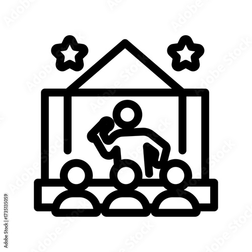 Indoor Concert Hall Line Icon of Concert Venues Icon Set