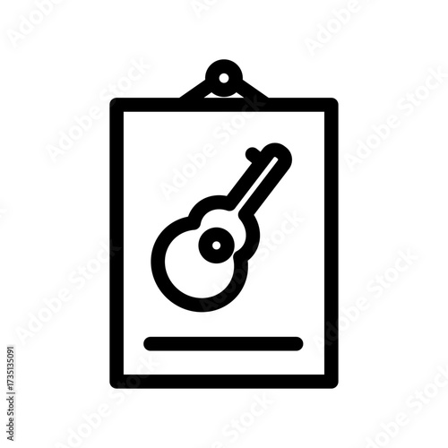 Music Poster Line Icon of Concert Venues Icon Set