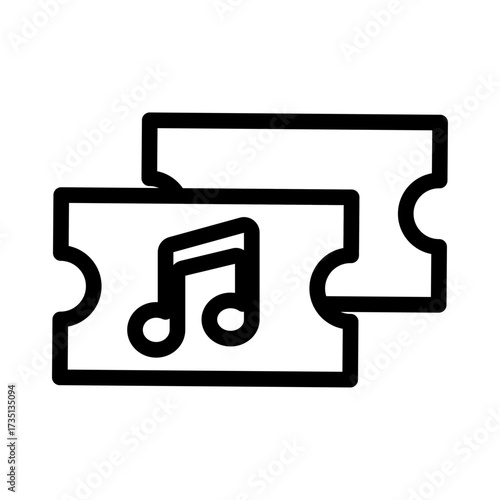 Ticket Line Icon of Concert Venues Icon Set
