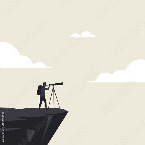 Cameraman operating video camera illustration for filmmaking, journalism, documentary, and media production branding