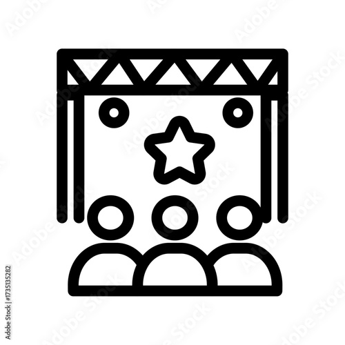 Award Stage Event Line Icon of Live Performance Icon Set