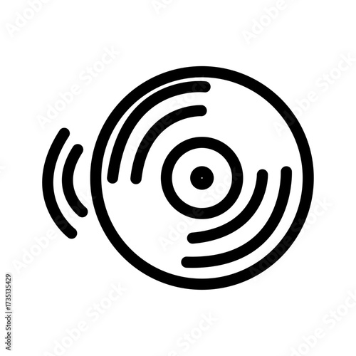 Double Turntable Deck Line Icon of DJing and Turntables Icon Set