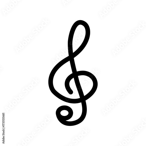 Treble Clef Symbol Line Icon of Musicals Icon Set
