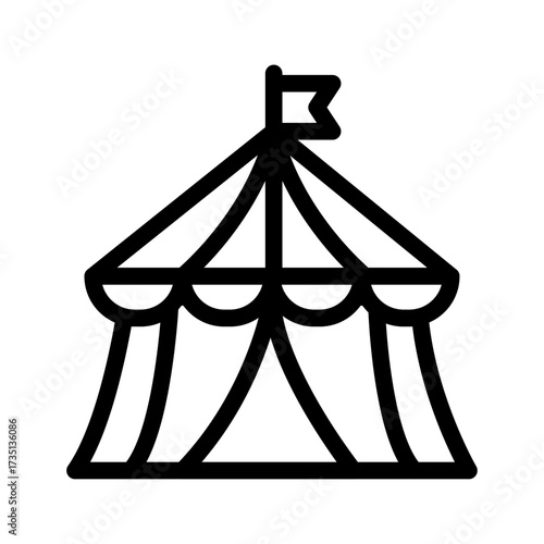 Circus Tent Line Icon of Circus Arts Icon Set