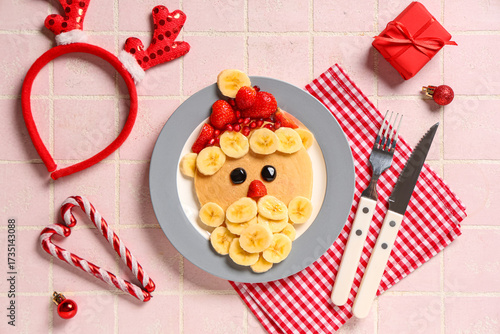 Plate with pancake in shape...