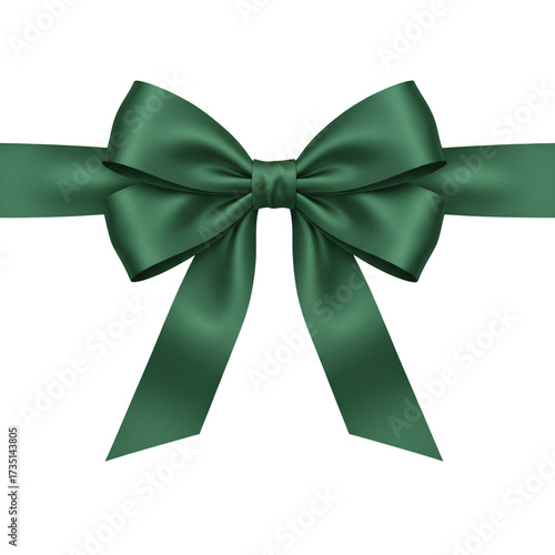 Blue Christmas ribbon with shiny surface and ribbon bow, isolated on transparent background, white background, realistic festive decoration for Christmas Day