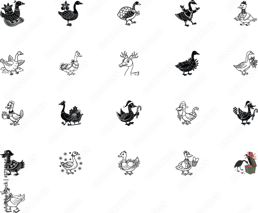 Fototapeta premium Funny Christmas Silly Goose