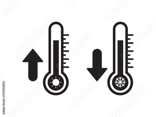Thermometer icon set. weather icons. Temperature symbol. Cold and hot icon sign. thermometer showing the temperature. Weather Sign. Temperature Scale Symbol. Warm cold hot Symbol