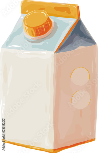 Milk carton isolated on transparent background. Vector illustration.