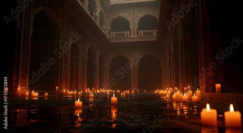 Wallpaper Mural Candlelit interior of a historic building creates a mystical atmosphere Torontodigital.ca