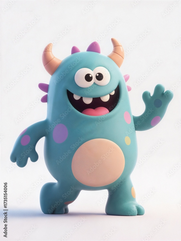 Fototapeta premium 3D colorful cute monster