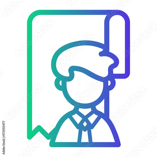 accountant Line Gradient Icon