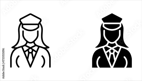 Policeman linear icon set. Police officer icon. Police Icon on white background