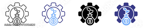 compensation icon set multiple style