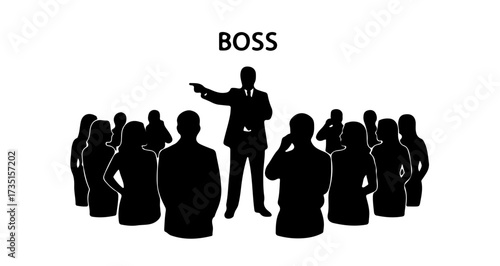 Confident leader directs team with clear vision, inspiring motivation and driving success in a dynamic corporate environment.