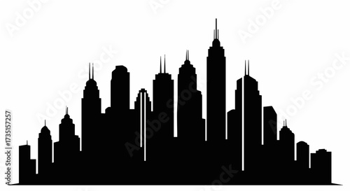 Modern city skyline silhouette capturing the essence of urban development and metropolitan life for sleek design backgrounds
