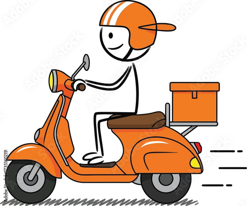 Delivery service scooter cartoon vector illustration design