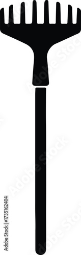 Illustrator Vector Back scratcher with long handle medical device silhouette