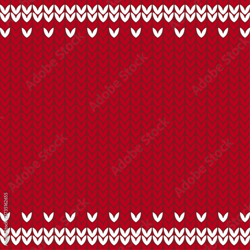 赤色のニット風デザインの背景イラスト