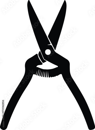 Illustrator Vector Gardening shears professional pruning tool silhouette