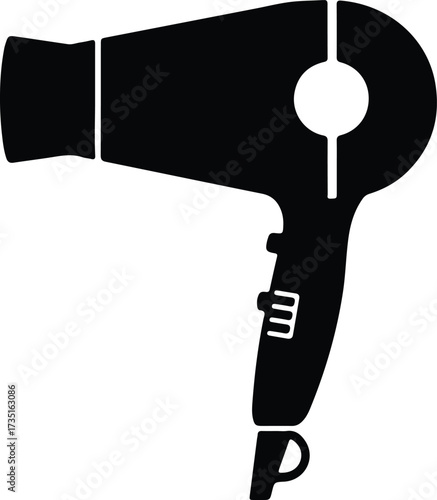 Illustrator Vector Hair dryer appliance styling tool silhouette