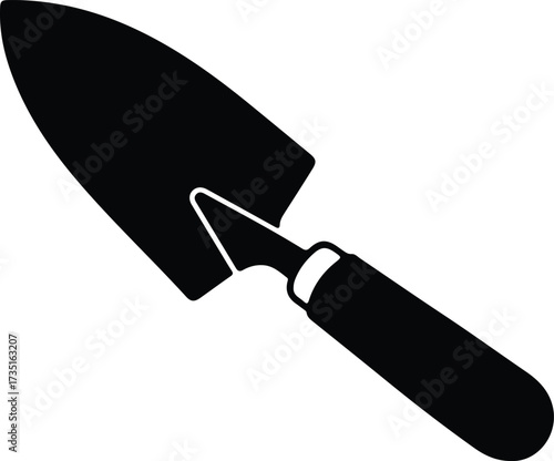 Illustrator Vector Hand trowel gardening tool agriculture farm work silhouette