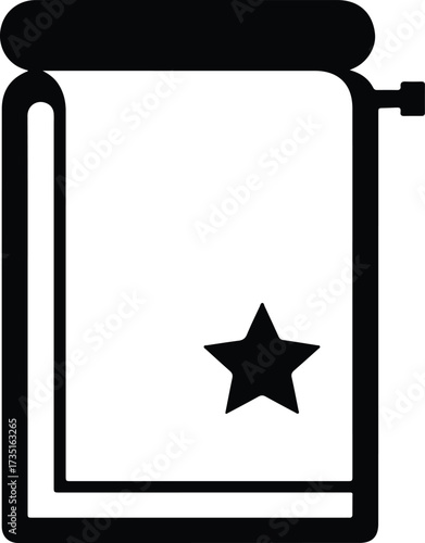 Illustrator Vector Hotel room door with star silhouette