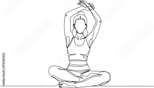 Hand drawn sketch illustrations of glass bottles of wine and beer featuring a woman in a lotus position for yoga and meditation