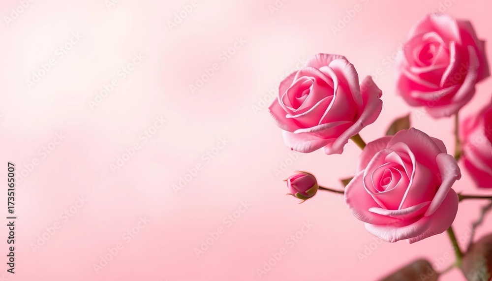 Fototapeta premium Soft blush pink to vibrant rose gradient backdrop, texture, pink