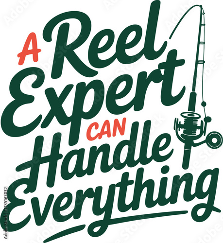 Reel Expert Fishing Rod Design Angler Skill Concept