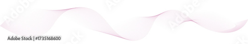 Abstract pink smooth wave on a white background. Dynamic sound wave. Design element. Vector illustration.  frequency sound wave, twisted curve lines with blend effect.