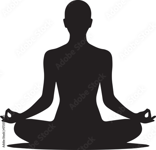 Yoga Silhouette Vector | Meditation and Wellness Pose Illustration