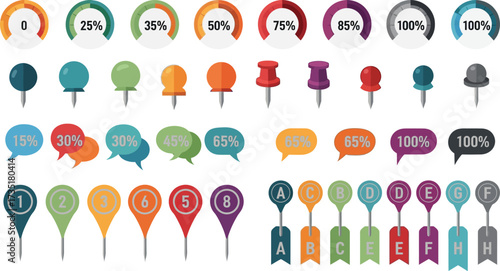 Colorful infographic elements for data visualization usage