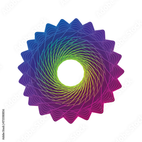 Stock vector art illustration of a colorful peacock feather pattern design