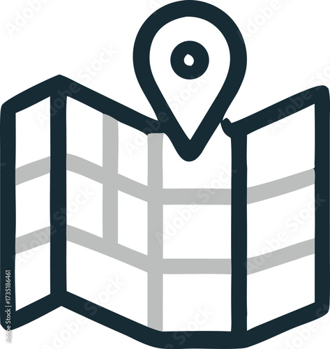 Architecture location pin highlights building design on a map icon. Perfect for architectural websites, travel guides, or city planning presentations.