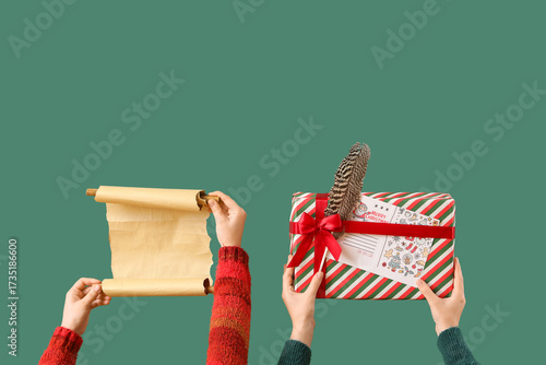 Female hands with Christmas...